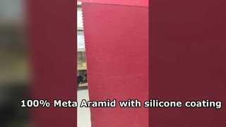 100% meta aramide + rivestimento in silicone, colore: rosso fuoco, peso: 150 g/m², larghezza 150 cm.