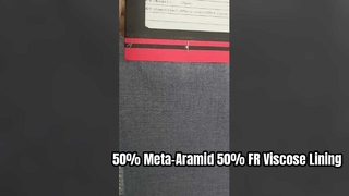 Tessuto di fodera in viscosa FR 50% meta‑aramide 50%.