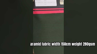tessuto aramidico larghezza 150 cm peso 280 g/m² composizione: 50% meta aramide + 50% viscosa FR+PTFE