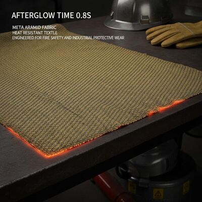 Dopo il tempo di lucentezza di 0,8 s tessuto metaramidico tessile resistente al calore progettato per la sicurezza antincendio e l'usura protettiva industriale