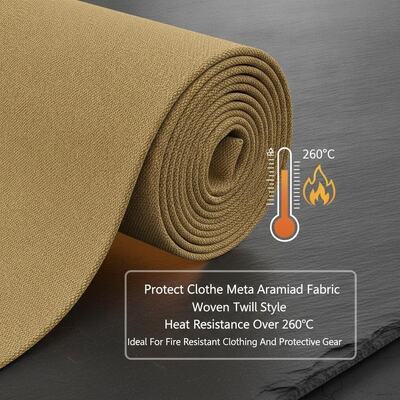 Proteggi il rivestimento in tessuto meta-aramidico intrecciato in stile twill Resistenza al calore superiore a 260 gradi Celsius Ideale per indumenti resistenti al fuoco e indumenti protettivi