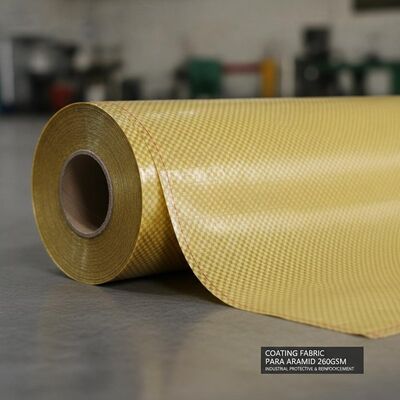 Tessuto di rivestimento tessuto paraaramidico 260GSM Alta flessibilità utilizzato in apparecchiature di protezione e soluzioni di rinforzo industriali