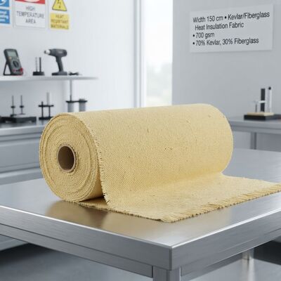 Tessuto isolante termico in Kevlar e fibra di vetro con resistenza alle alte temperature, ignifugo e resistenza allo strappo