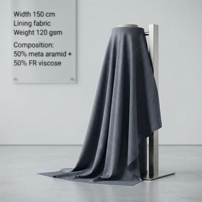 Tessuto di rivestimento 50% Meta-Aramide 50% Viscosa FR - Ignifugo Permanente 120 gsm per Abbigliamento Protettivo
