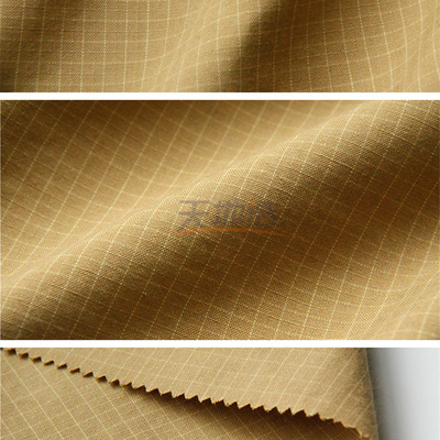 Tessuto normale giallastro 205gsm di Aramid del Meta di Brown per il vestito di estinzione di incendio