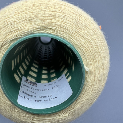 66 TEX Para Aramid Fiber Yarn Ne18/2 giallo crudo per i guanti resistenti tagliati